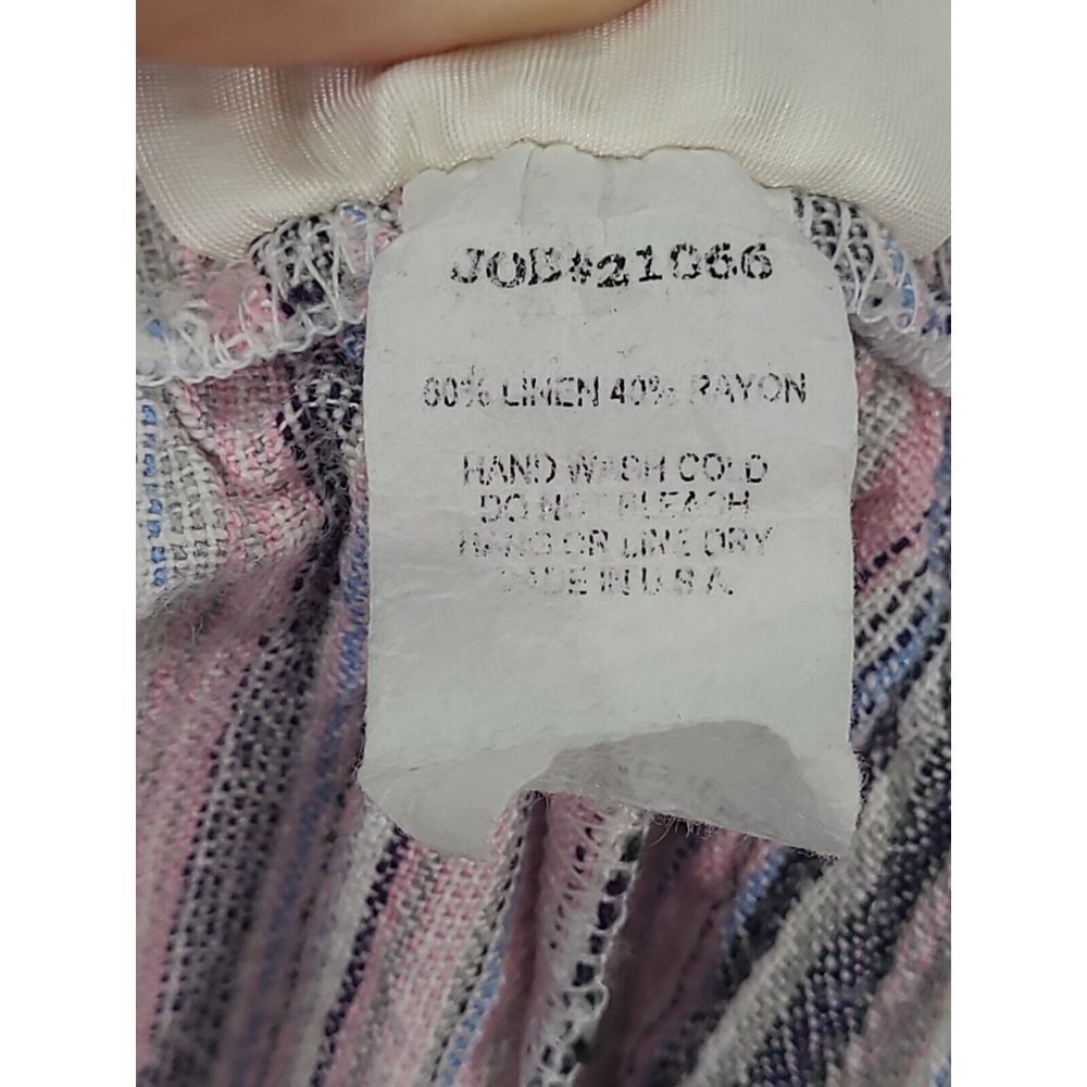 Karen T Design Linen Wide Leg Jumpsuit  2XL Off The Shoulder Striped Flowly BOHO - Picture 8 of 9